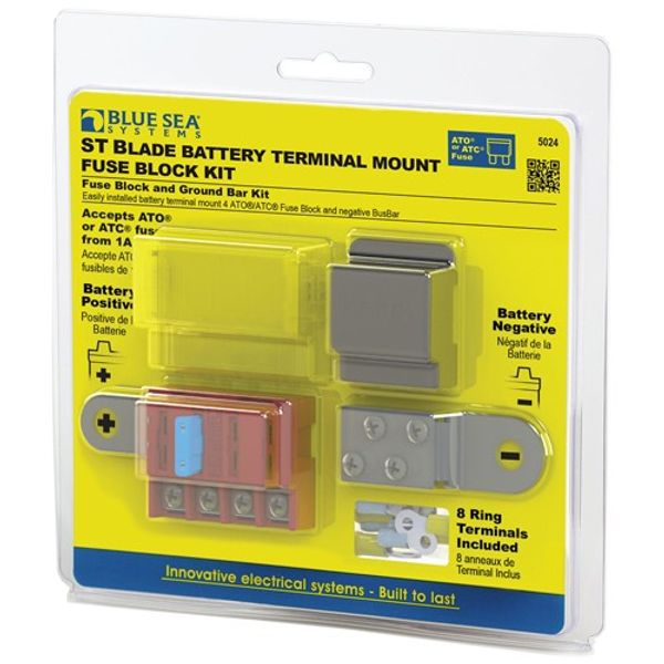 Blue Sea ATC Blade Battery Mount Fuse Block Kit