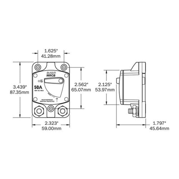 Blue Sea 187 Surface Mount Circuit Breaker 25A