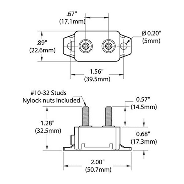 Blue Sea Marine Grade Short Stop CB Surface Mount 10A