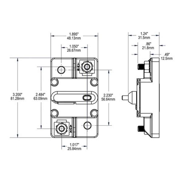 Blue Sea 285 Surface Mount Circuit Breaker 25A