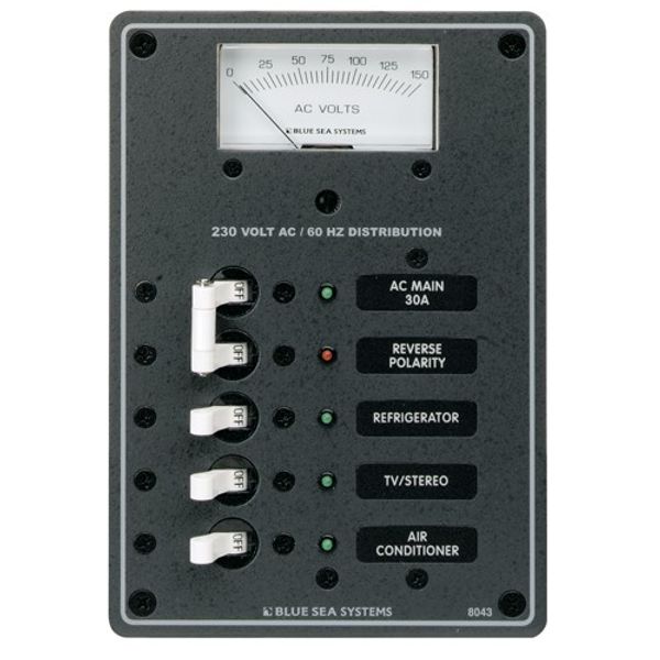 Blue Sea Panel 230V AC Meter 2XCB RP 3P