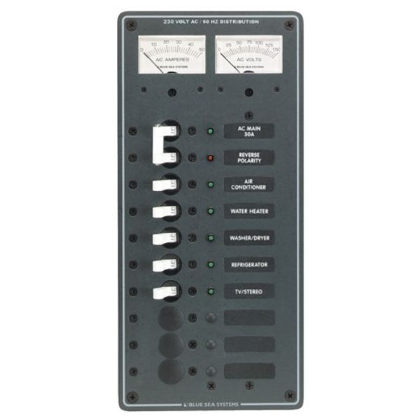 Blue Sea Panel 230V D/Pole In +5CB+3 Spare