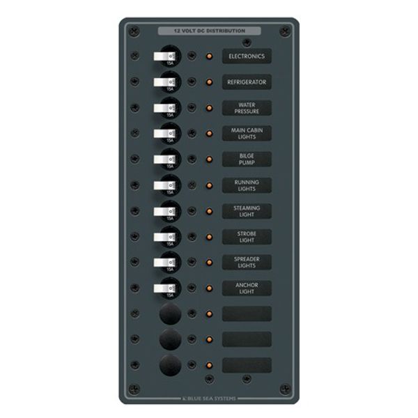 Blue Sea 13 Position DC Circuit Breaker Vertical Panel