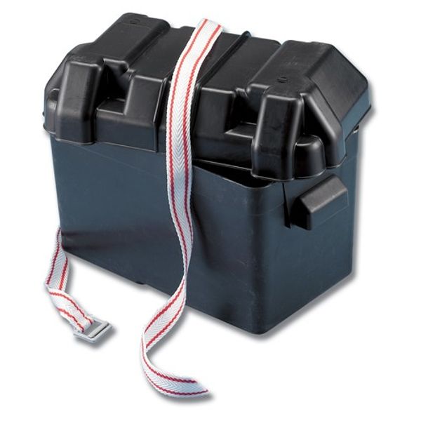 Trem Medium Black Battery Box with Strap 185 x 355 x 263mm High