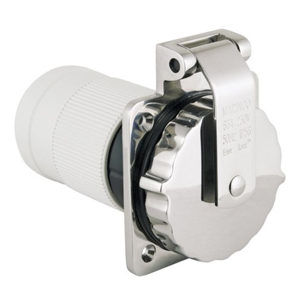 Marinco 63A 230V Inlet SS Ez Lock with Enclosure