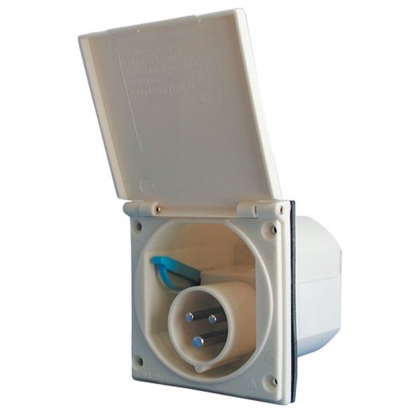 AG Flush Mounted Mains Inlet Socket Beige