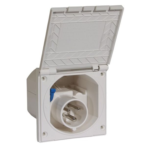 AG Flush Mounted Mains Inlet Socket White