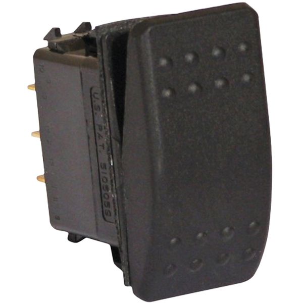 Carling Rocker Switch On-Off-On Dual Pole Black (No Light)