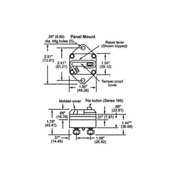 BEP Panel Mount Thermal Circuit Breaker 40A