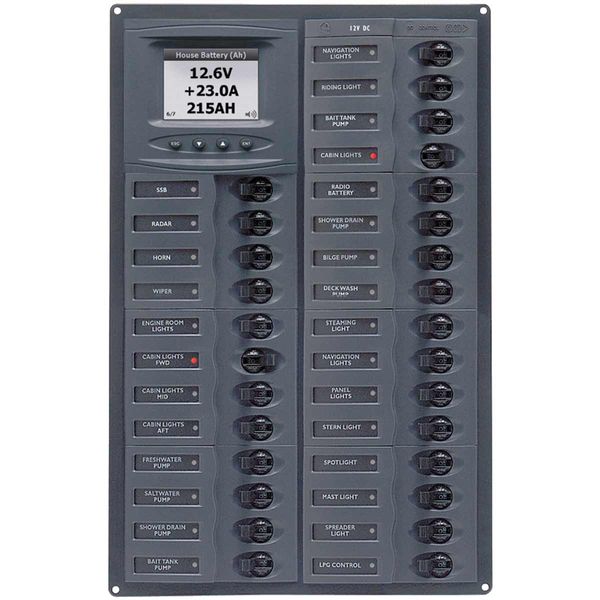 BEP 12V DC Circuit Breaker Panel 28-Way Millennium Vertical