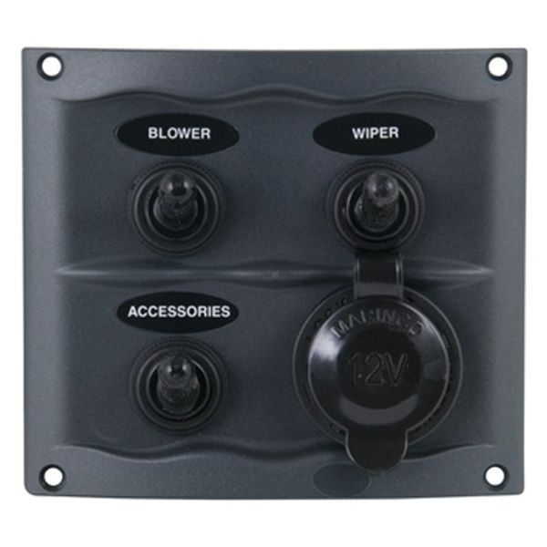 BEP Compact Marine Waterproof Panel 3 Switch Black