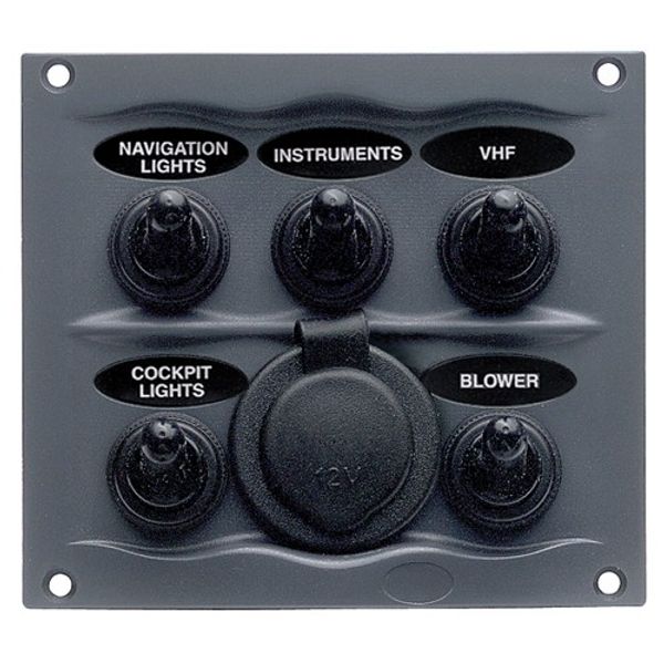 BEP Compact Marine Waterproof Panel 5 Switch Black