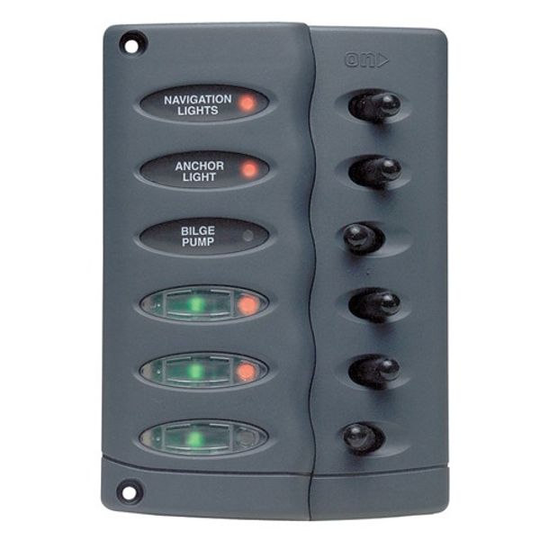 BEP Contour Switch Panel 6-Way (No Fuses)