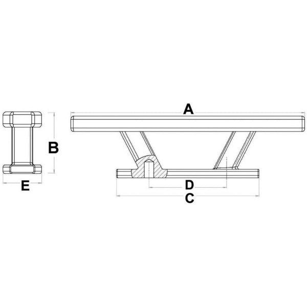 Osculati Stainless Steel 316 Deck Cleat (203mm Long)