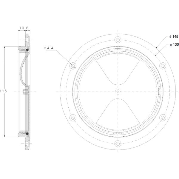 Osculati Plastic Watertight Inspection Cover (White / 102mm Opening)