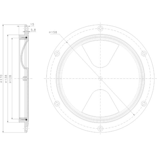 Osculati Plastic Watertight Inspection Cover (White / 125mm Opening)