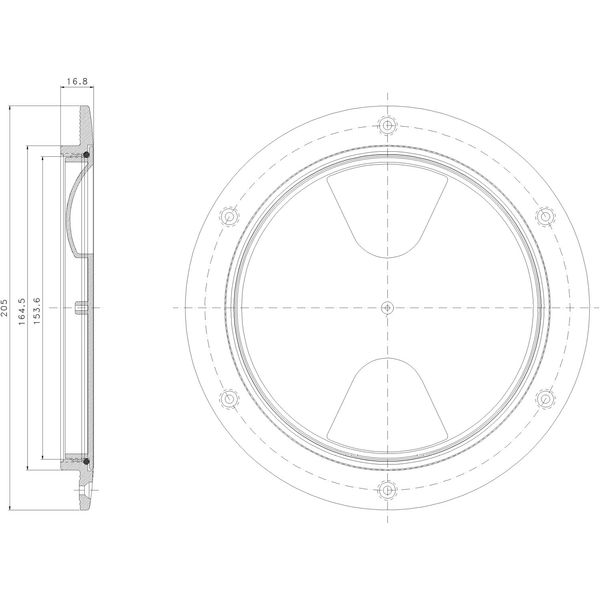 Osculati Plastic Watertight Inspection Cover (152mm Opening / 205mmOD)