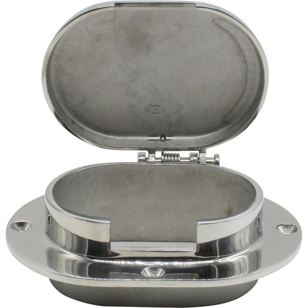 Osculati Stainless Steel Oval Hawsehole and Hinged Cover (137 x 100mm)