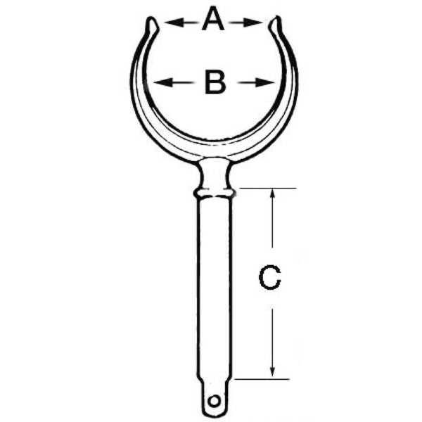 Oscualti Chromed Brass Rowlock 14mm