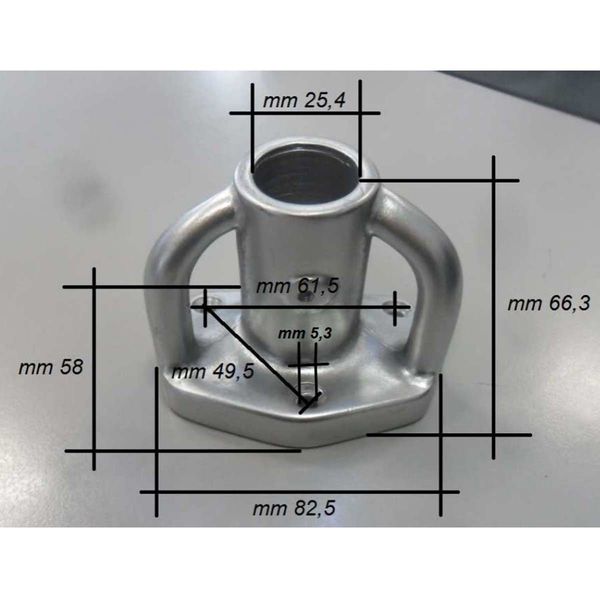 Osculati Aluminium Stanchion Base 90° 25mmID