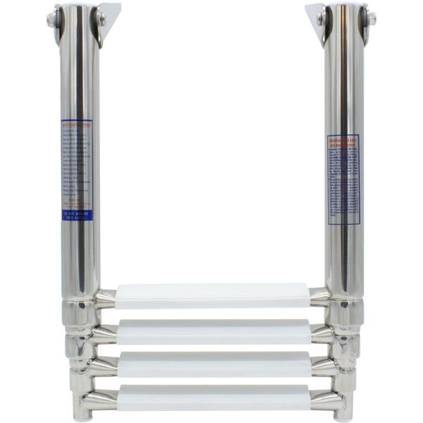 Osculati Stainless Steel 4 White Step Telescopic Ladder (1156 x 394mm)