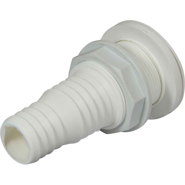 White Fire Port with Straight Hose Adaptor (38mm Cutout, 70mm OD)