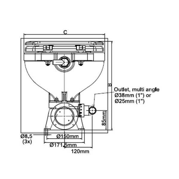 Johnson Aqua-T Compact Toilet 12V Sea Water Flush