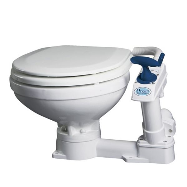 Ocean Manual Space Saver Toilet with Plastic Seat