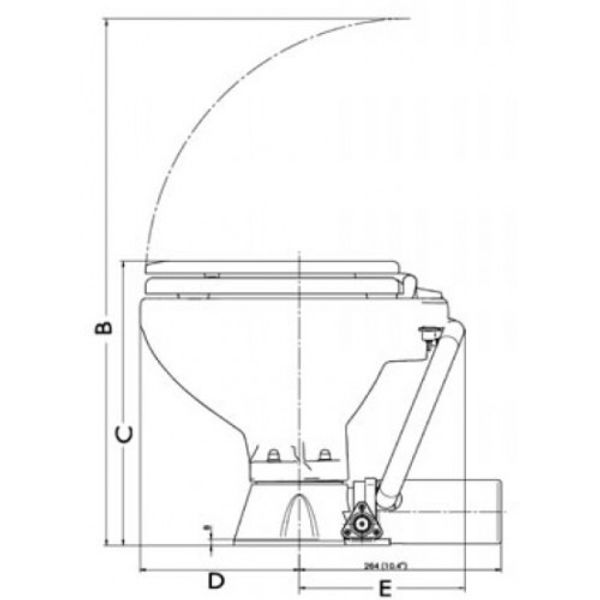 Ocean Electric Standard Compact Toilet Wooden Seat 12V