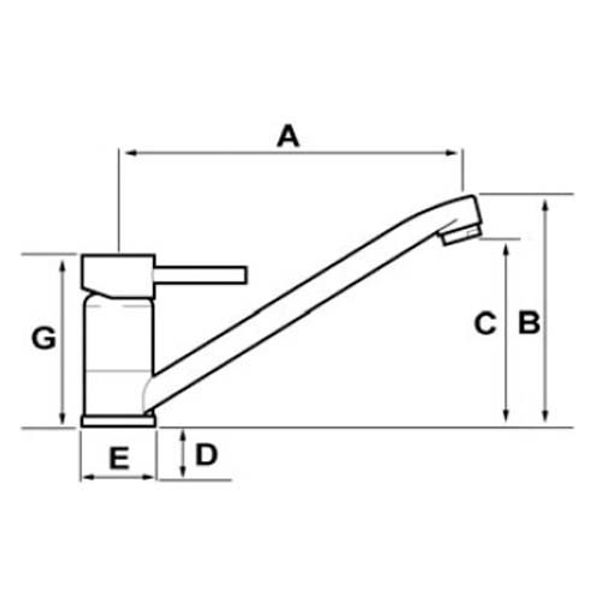 Trem Monobloc Sink Mixer 200mm Spout- Chrome