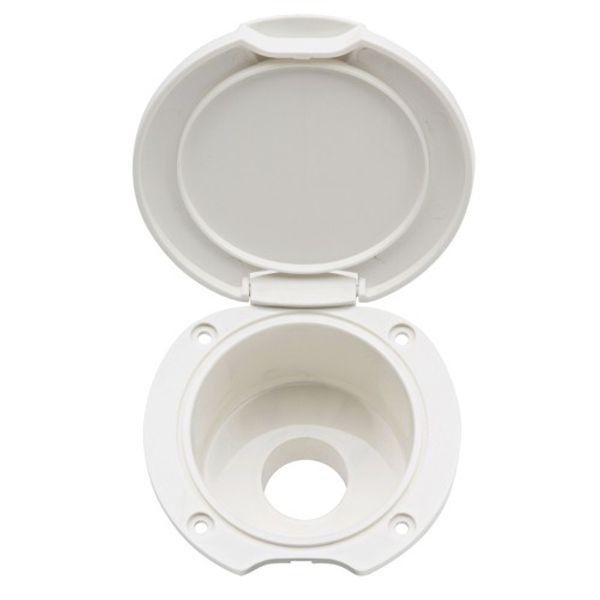 Can Shower Housing for Straight Head White Plastic