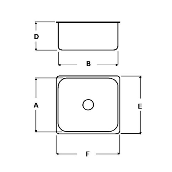 Osculati SS Rectangular Sink 300 x 150 x 150mm Deep