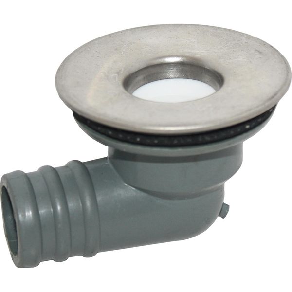 AG SS Top Sink Waste Right Angle 3/4" Hose