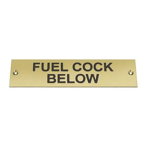 AG Nameplate 'Fuel Cock Below' Brass