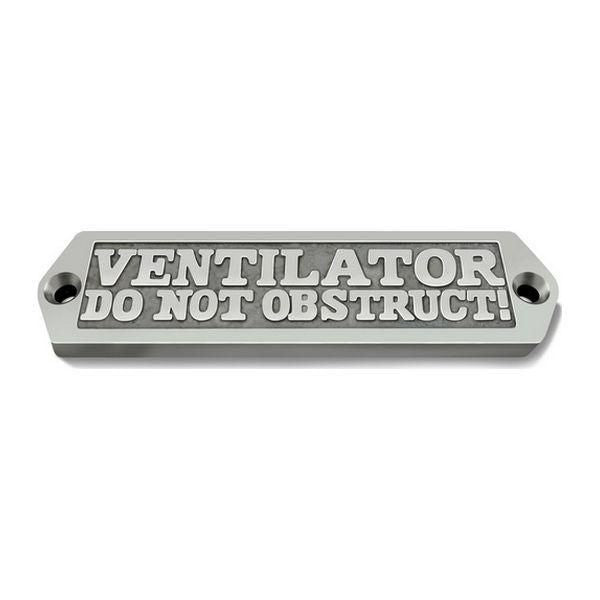 AG Nameplate 'Ventilator Do Not Obstruct!' Cast Chrome