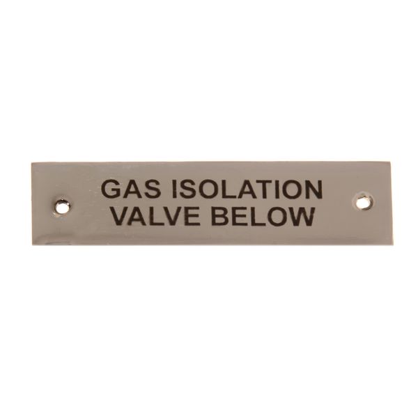 AG Nameplate 'Gas Isolation Valve' Chrome