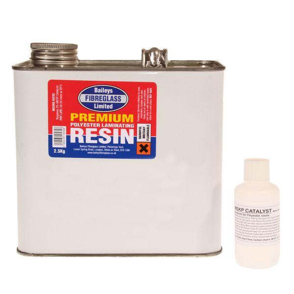 Baileys Premium Fibreglass Polyester Resin 2.5kg with Hardener