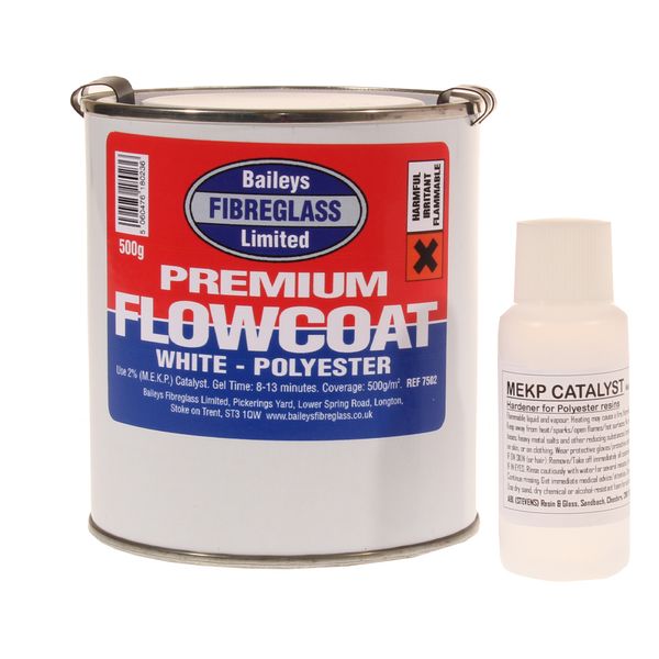 Baileys Premium Flowcoat in Brilliant White (500g / with Hardener)