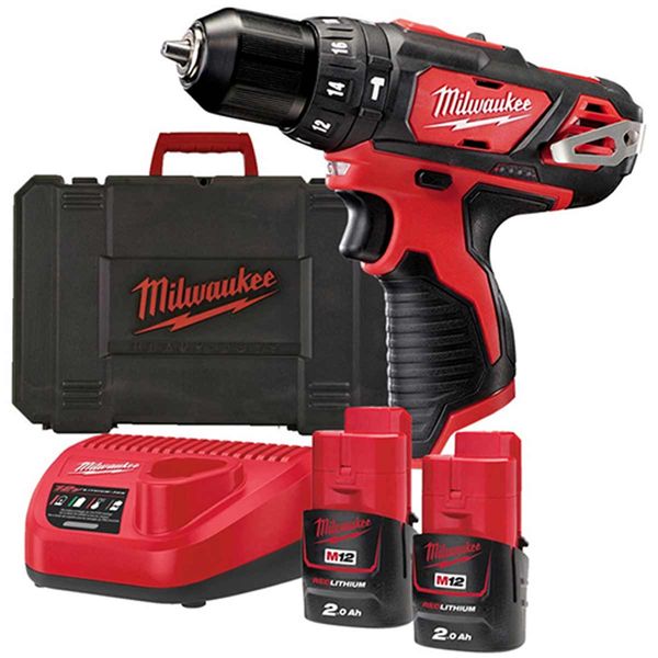 Milwaukee M12 Sub Compact Percussion Drill 2x Battery, Charger & Case