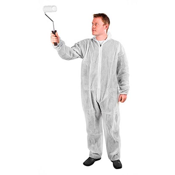 Glenwear Full Body Coverall in White (Large / Reusable)