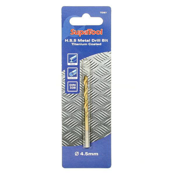 Supatool Titanium Coated HSS Drill Bit 4.5mm