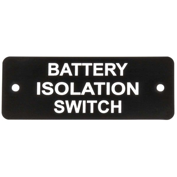 Battery Isolation Switch (L) Label Black with White Engrave 105 x 40mm