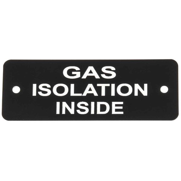 Gas Isolation Inside Label (L) Black with White Engrave 105mm x 40mm