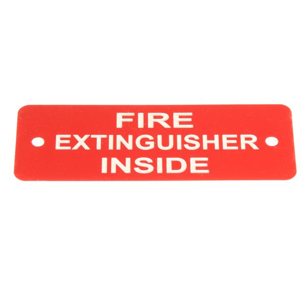 Fire Extinguisher Inside Label (L) Red with White Engrave 105mm x 40mm