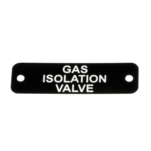 Gas Isolation Valve Label (S) Black with White Engraving 75mm x 22mm