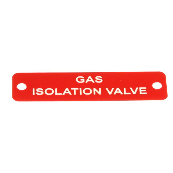 Isolation Labekl Gas Isolation Valve Label (S) Red with White Engraving 75mm x 22mm ...