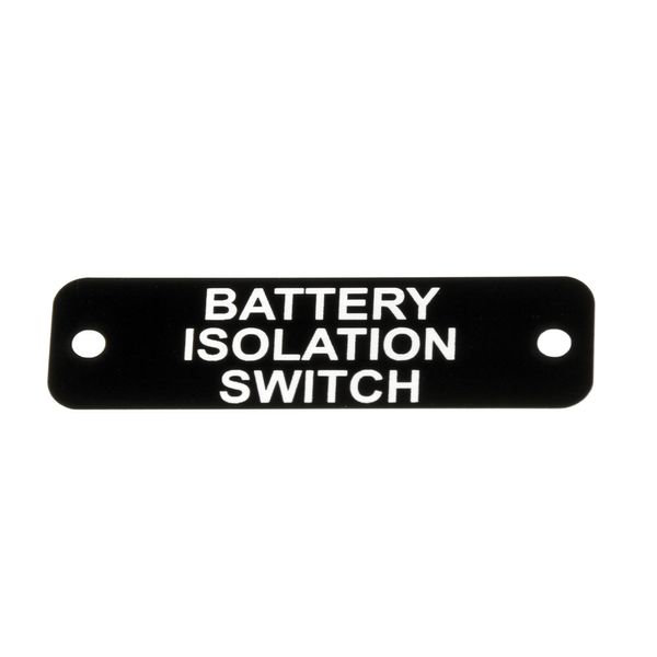 Battery Isolation Switch Label (S) Black with White Engrave 75 x 22mm