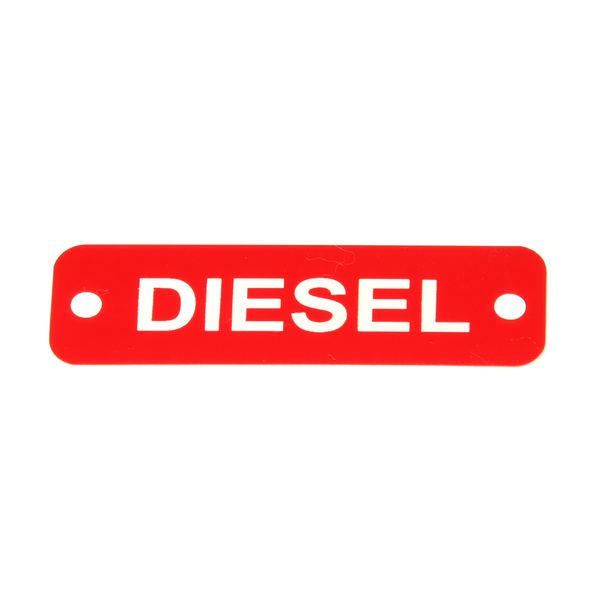 AG Diesel Label (S) Red with White Engraving 75mm x 22mm