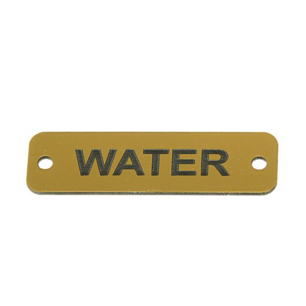 AG Water Label (S) Gold with Black Engraving 75mm x 22mm