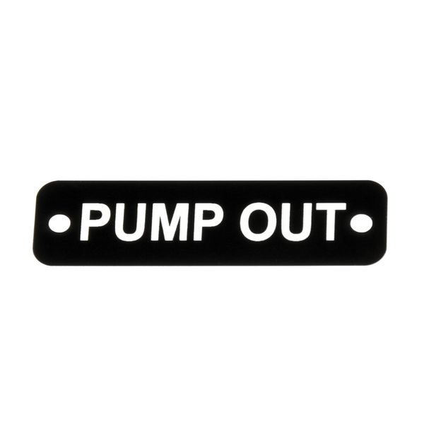 AG Pump Out Label (S) Black with White Engraving 75mm x 22mm